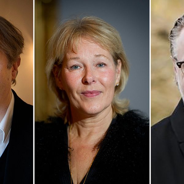 Dramatenchefen Eirik Stubö, Operans chef Birgitta Svendén och Magnus Aspegren, vd för Riksteatern .