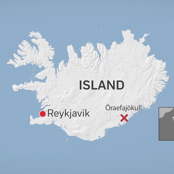 Karta över Island.