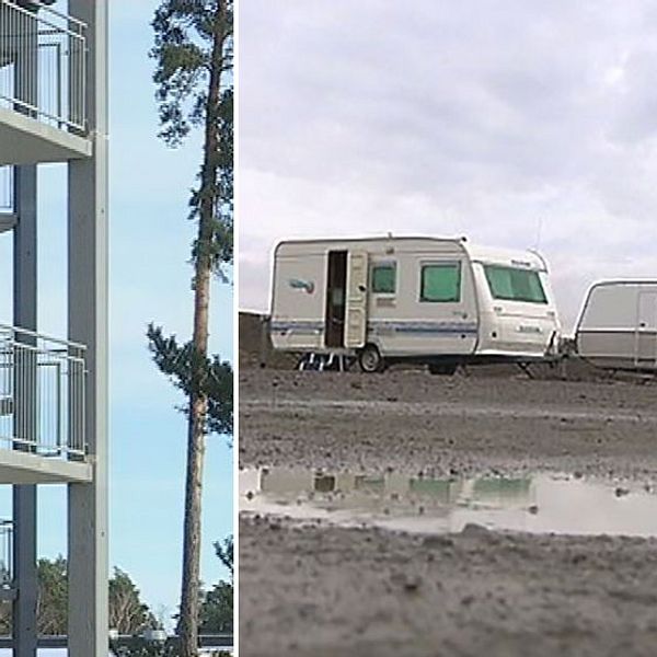 I Nyköping har nyanlända pga platsbrist placerats på hotell medan nyanlända i Staffanstorp har fått bo i husvagnar