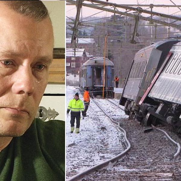 Mathias Holmlund och hans familj var med när nattåget till Storlien spårade ur.