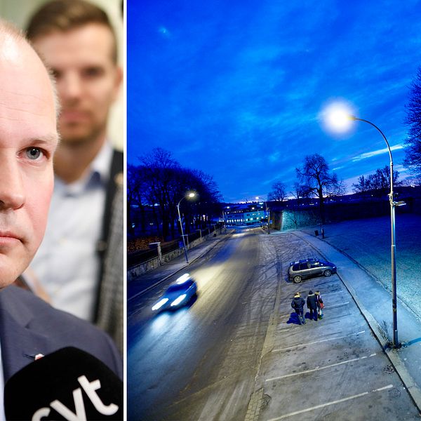 Justitieminister Morgan Johansson (S) och Kirkegata i Oslo som tömdes på prostituerade när förbud mot sexköp infördes i Norge.