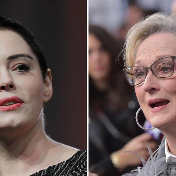 Till vänster Rose McGovan. Till höger Meryl Streep.