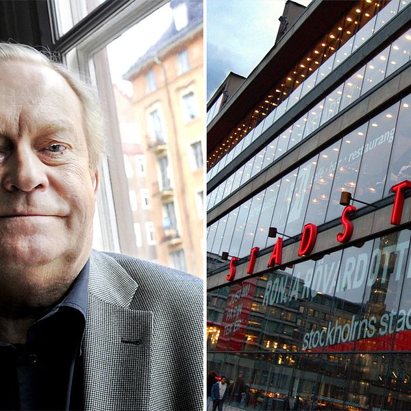 Till vänster Sture Carlsson. Till höger Kulturhusets fasad.