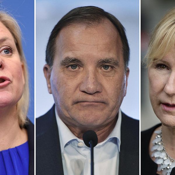 Finansminister Magdalena Andersson (S), statsminister Stefan Löfven (S) och utrikesminister Margot Wallström (S).