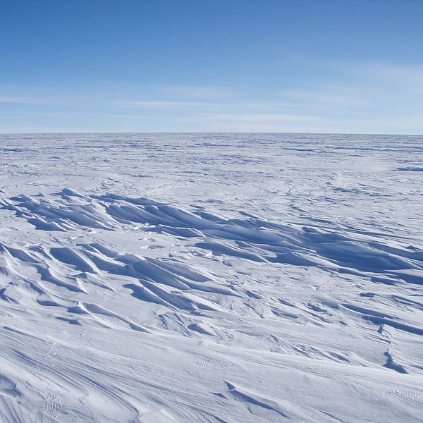 Världens kallaste plats, en platå i östra Antarktis.