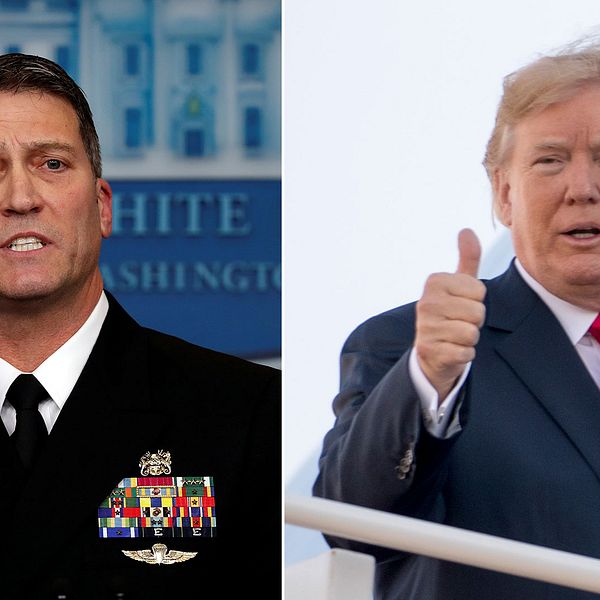 Vita husets läkare Ronny Jackson och USA:s president Donald Trump