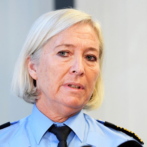 Carina Persson, regionpolischef Syd, under polisen pressträff med anledning av explosionen utanför Polishuset i Malmö.