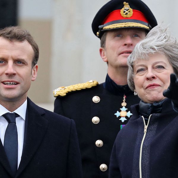 Emmanuel Macron och Theresa May