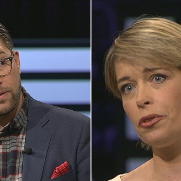 Jimmie Åkesson och Annika Strandhäll i Agenda