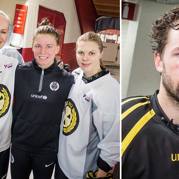 Från vänster: Erica Udén Johansson, Sara Grahn, Anna Borgqvist och Simon Bertilsson. Brynässpelare som är uttagna till OS.