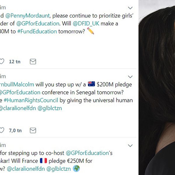 Skärmdumpar från Rihannas Twitterkonto och en profilbild på Rihanna.