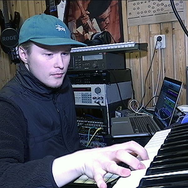 Victor Strand i studion i Kiruna