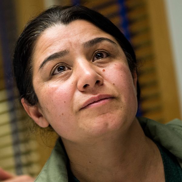 Nasrin Abdullah, befälhavare för den kurdiska styrkan YPJ i norra Syrien, vid ett tidigare besök i Sverige.