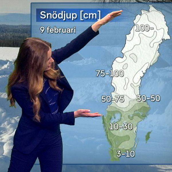 SVT:s meteorolog Tora Tomasdottir: Så här stor del av Sverige har mycket snö