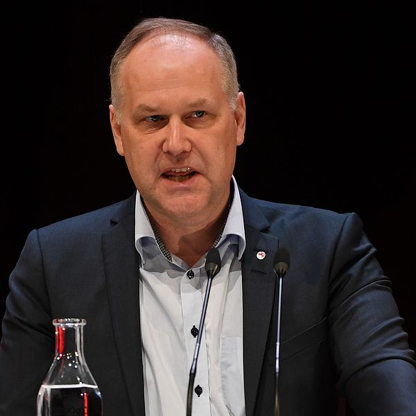 Vänsterpartiets partiledare Jonas Sjöstedt under partiets kongress i Karlstad