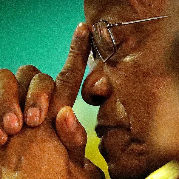 Jacob Zuma under ANC:s partikongress 2017, där han ersattes av sin vicepresident Cyril Ramaphosa som ny partiledare.