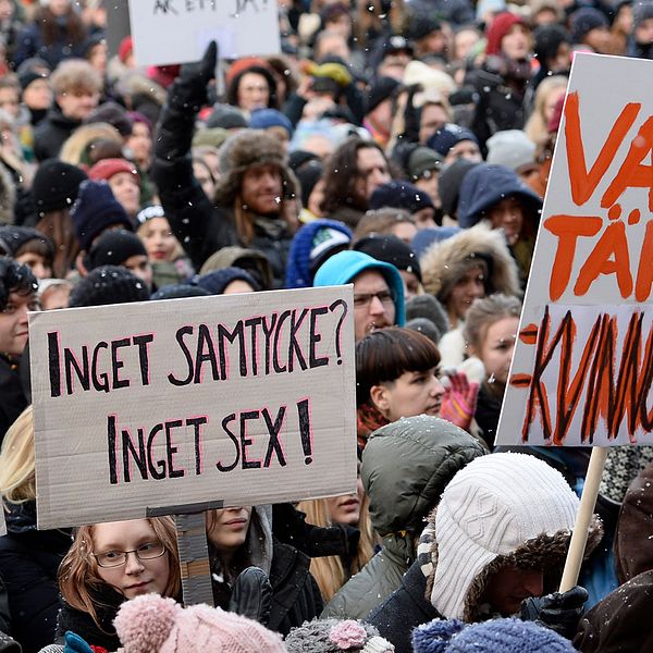 Manifestation mot sexuellt våld i Stockholm