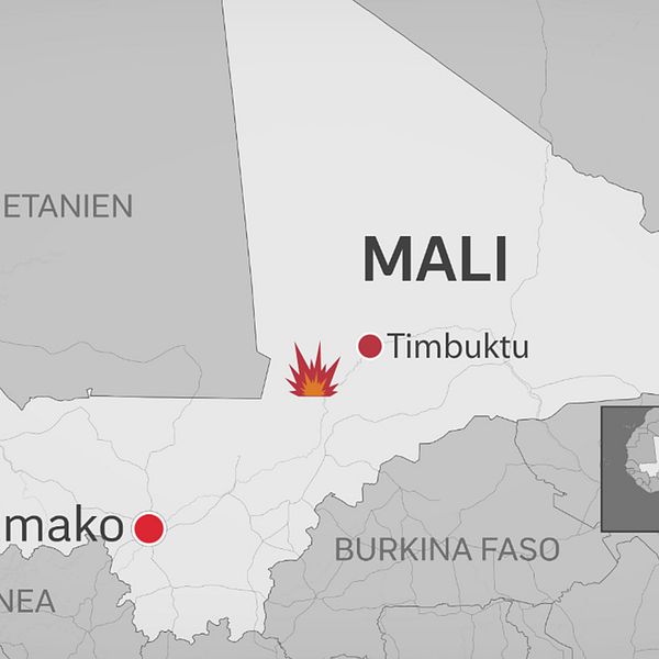 Karta över Mali.
