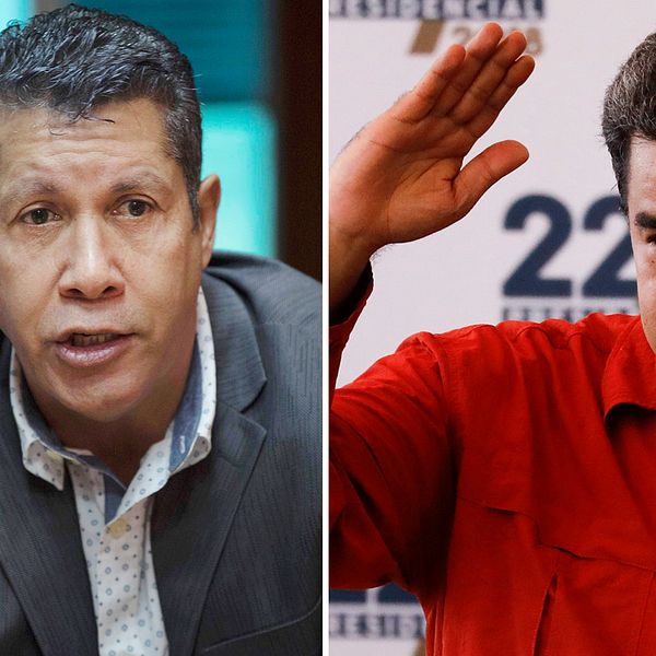 Henri Falcon, före detta guvenören (till vänster), som nu utmanar Venezuelas sittande president Nicolas Maduro om presidentposten i valet senare i vår.