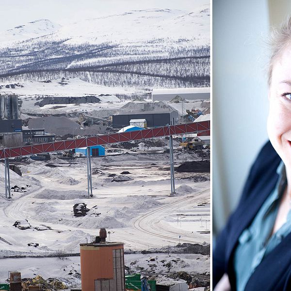 Delar av LKAB:s gruva i Kiruna (arkivbild) och bild på Anna-Karin Nyman.