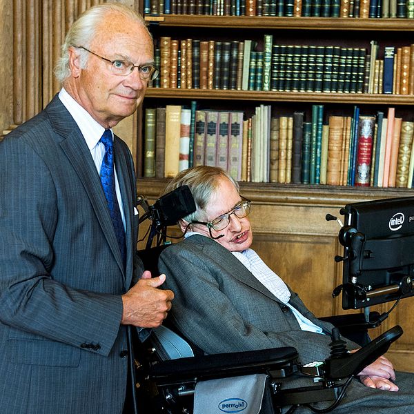 Kung Carl XVI Gustaf och Stephen Hawking