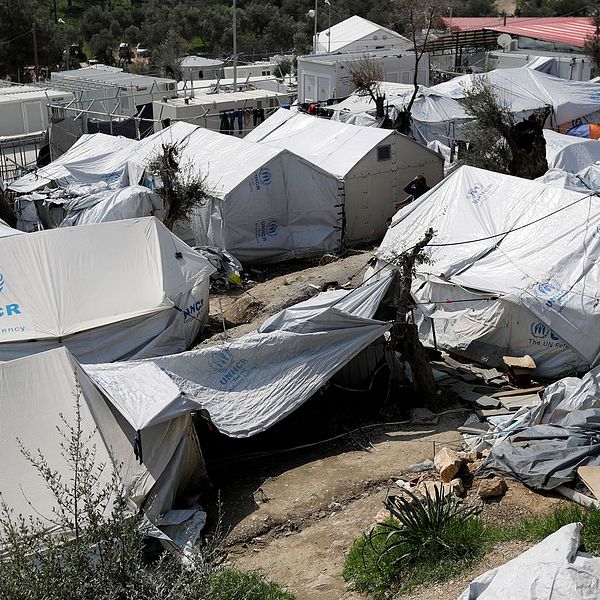 Flyktinglägret Moria på ön Lesbos. Arkivbild.