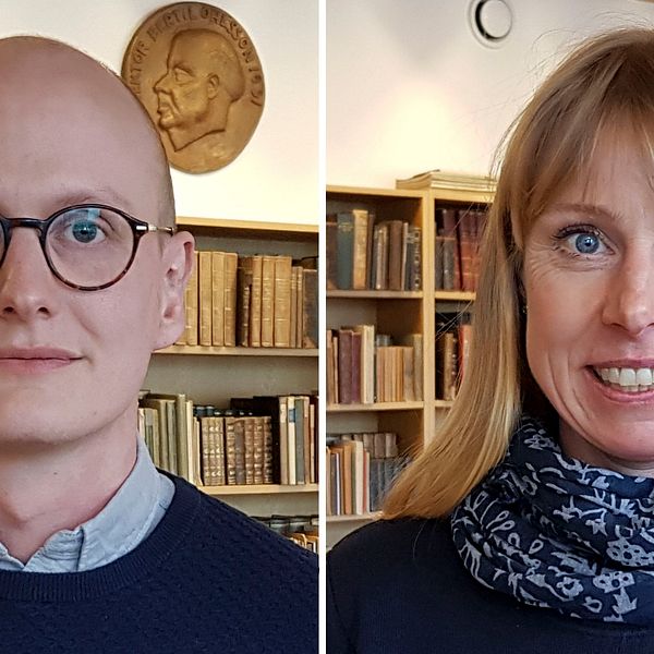 Timothy Bergfalk och Christina Karlsson, lärare i Karlshamn.