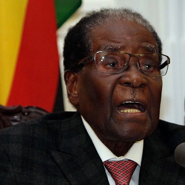 Robert Mugabe vid sitt avgångstal i Harare i november 2016.