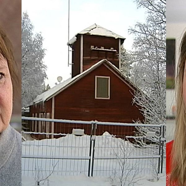 AnnSofie Andersson och Kristina Ernehed – på varsin sida om kraftverket i Långforsen.