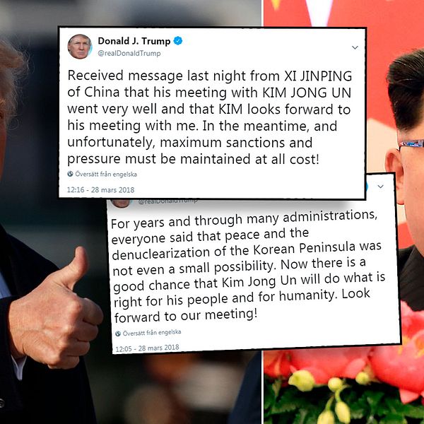 Donald Trump, Kim Jong-Un och Trumps tweets