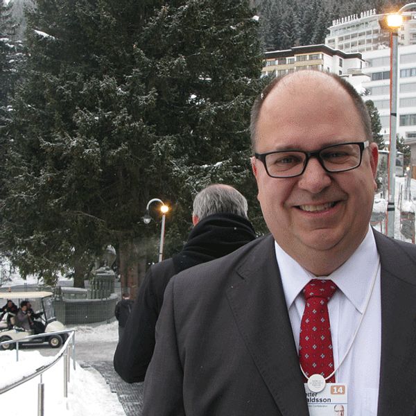 Den svenske LO-ordföranden Karl-Petter Thorwaldsson i Davos.