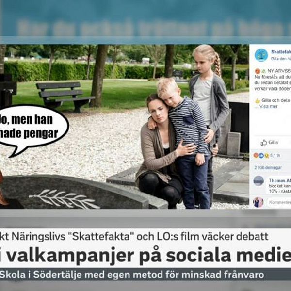 Denna bild, publicerad på Svenskt Näringslivs Facebook-sida ”Skattefakta”, har väckt skarp kritik.
