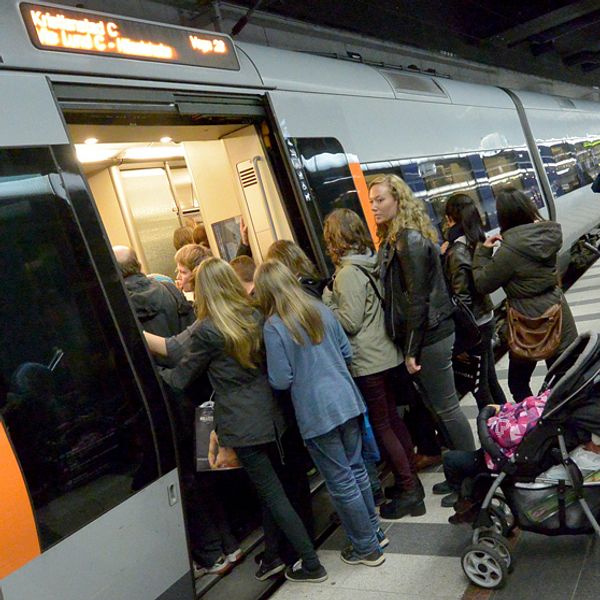 Resande på Öresundståg.