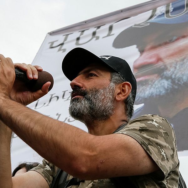 Nikol Pasjinjan har lett den senaste tidens protester i Armenien.