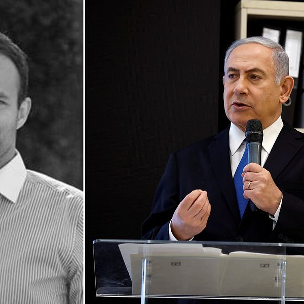 Statsvetare Anders Persson och Israels premiärminister Benjamin Netanyahu.