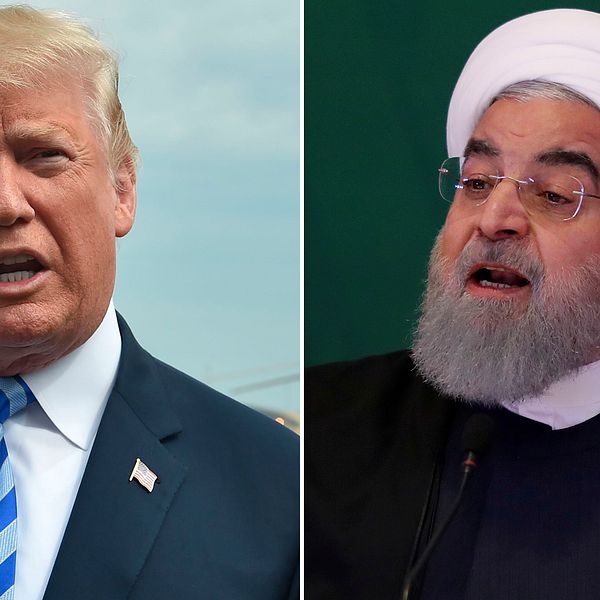 USA:s president Donald Trump och Irans president ​Hassan Rouhani.