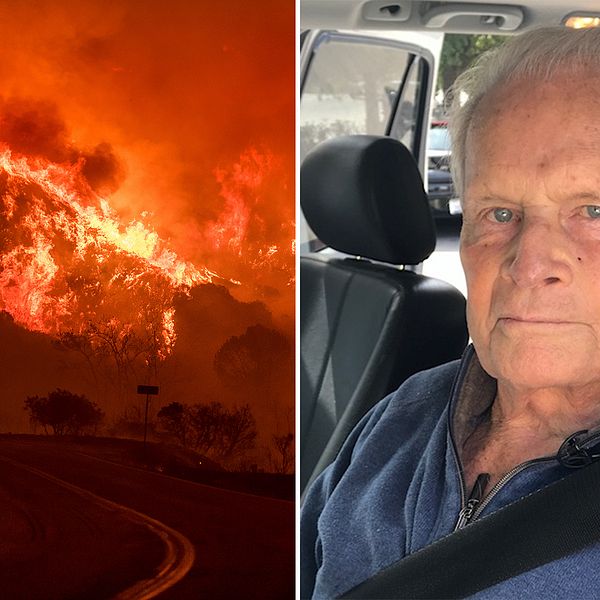 85-årige Bruce Stratton förlorade sitt hem i den våldsamma Thomasbranden i Kalifornien.