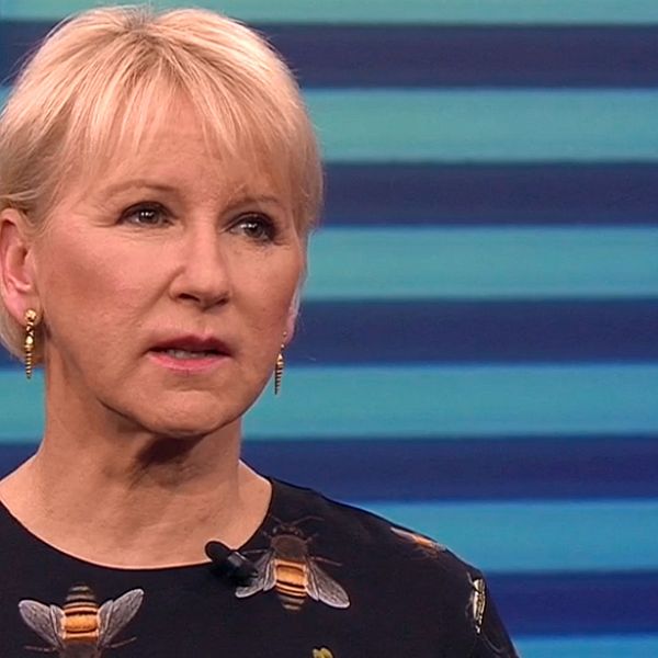 Utrikesminister Margot Wallström (S) i kvällens aktuellt.