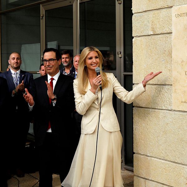 USA:s president Donald Trump var inte på plats i Jerusalem under invigningen av ambassaden, men hans dotter Ivanka Trump fanns där.