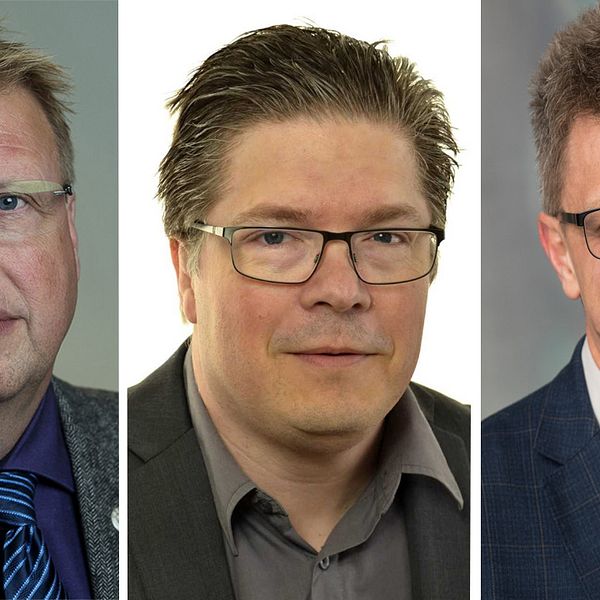 Riksdagsledamöterna Bengt Eliasson (L), Larry Söder (KD) och Ola Johansson (C).
