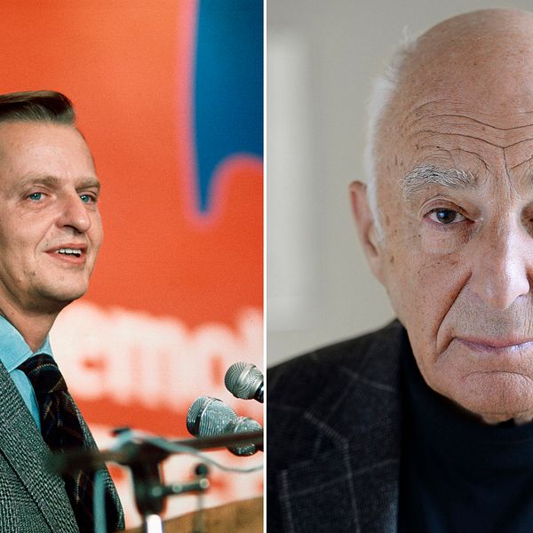 Delad bild, från vänster: Förre statsministern Olof Palme. Från höger: Advokaten Leif Silbersky.