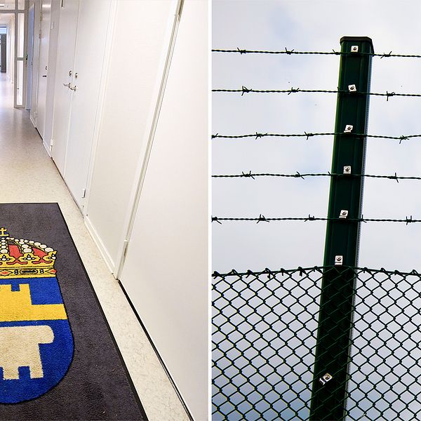 Hall på en anstalt och fängelsestängsel