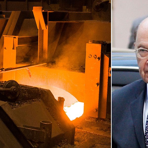 Stålfabrik i Tyskland och USA:s handelsminister Wilbur Ross