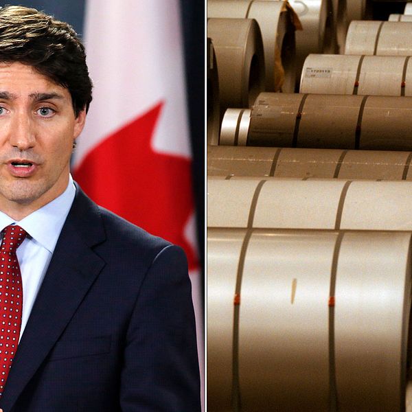 Kanadas premiärminister Justin Trudeau och stål