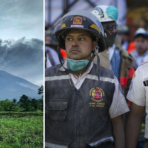 Brandmän i regionen jobbade på högvarv efter vulkanutbrottet som gjorde att över 3 000 personer fick evakueras