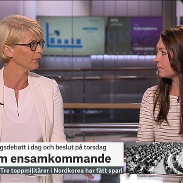 Debatt i morgonstudion mellan Maria Ferm (MP) och Elisabeth Svantesson (M) om ensamkommande.