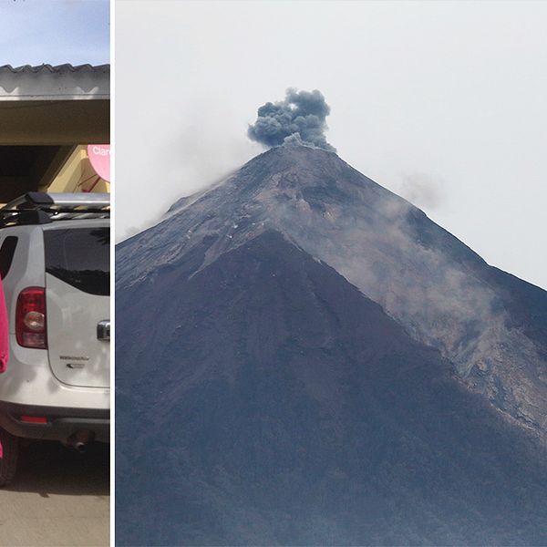 Guatemala-bon Kristina Jannerbo och vulkanen Fuego