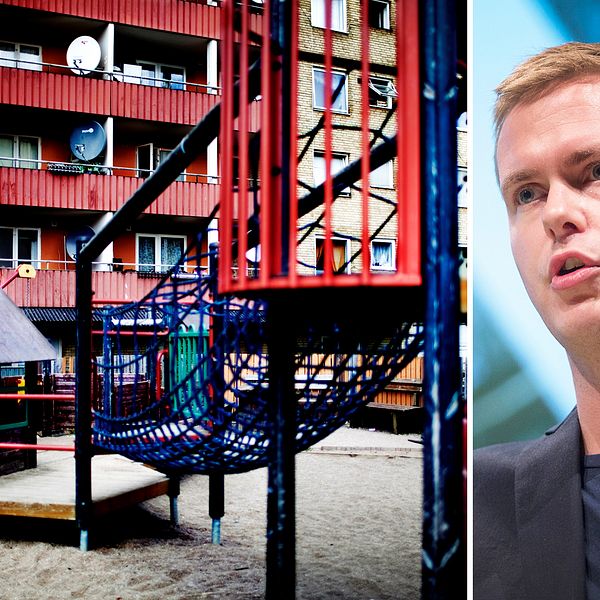 Ett lekområde på en förskola i Sverige, där ska det inte råda några som helst tveksamheter om vad som gäller när det kommer till barns rättigheter och kläder, menar Gustav Fridolin (MP)
