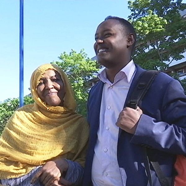Ahmed Abdirahman med sin mor