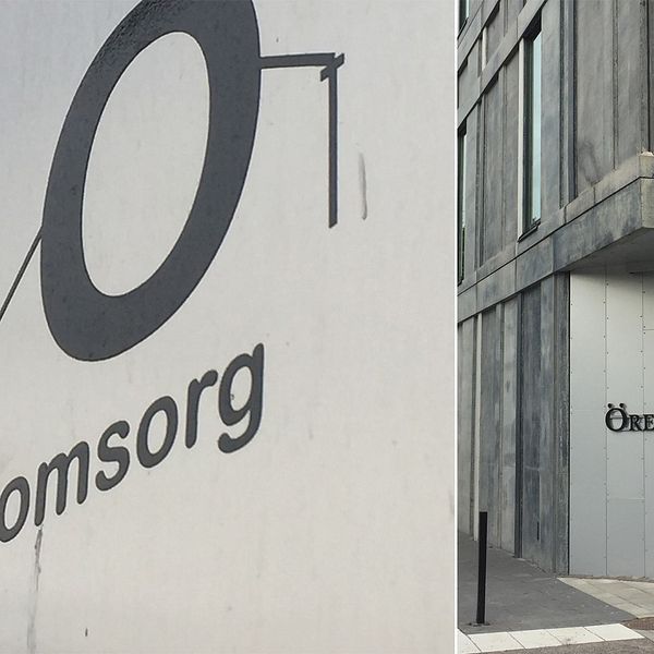 En bild på företaget Örebro omsorgs logga och örebro tingsrätt i ett montage.